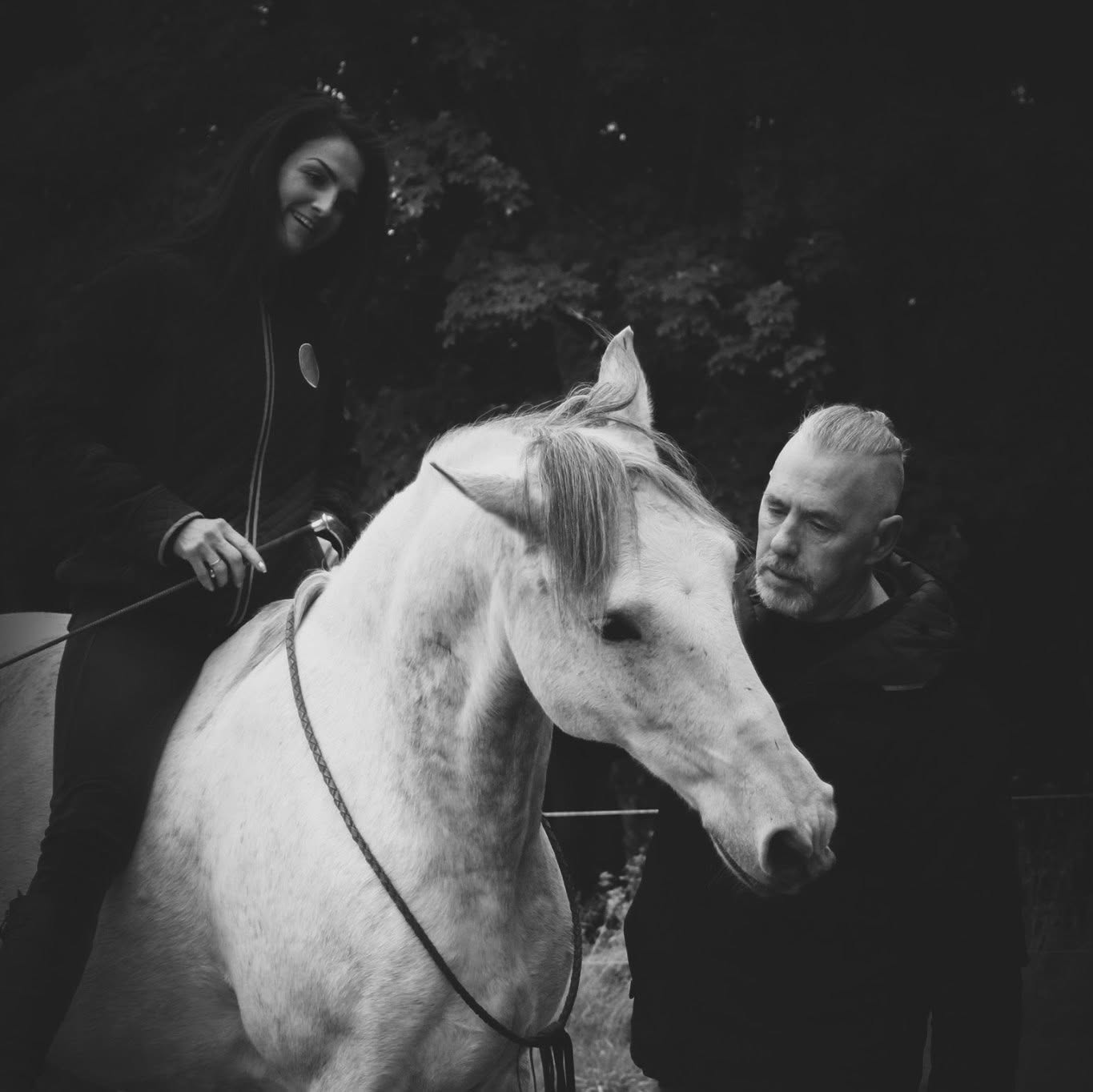 Ally McClelland working closely with a horse